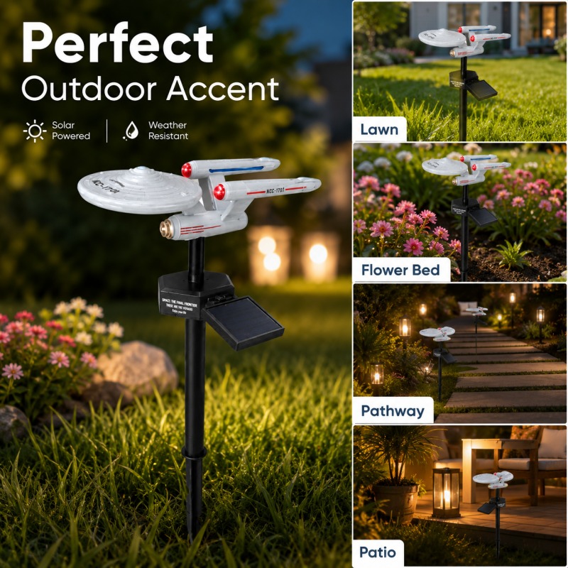 Outdoor Lighting For Gazebo - Star Trek USS Enterprise Solar Garden
