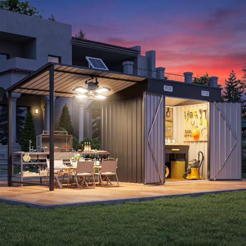 Outdoor Lighting For Gazebo - 6x4FT Outdoor Storage Shed & Hardtop