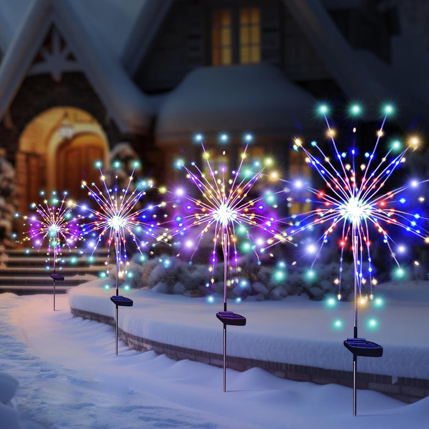Outdoor Lighting For Gazebo - Solar LED Firework Fairy Lights Outdoor
