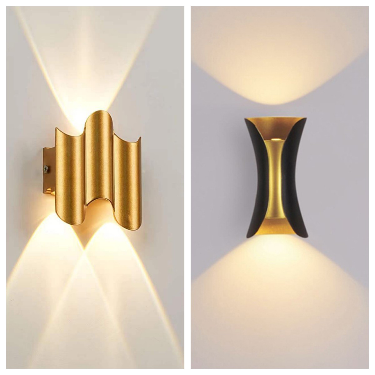 Outdoor Lighting Lux - Aluminum Golden Body LED Wall Light
