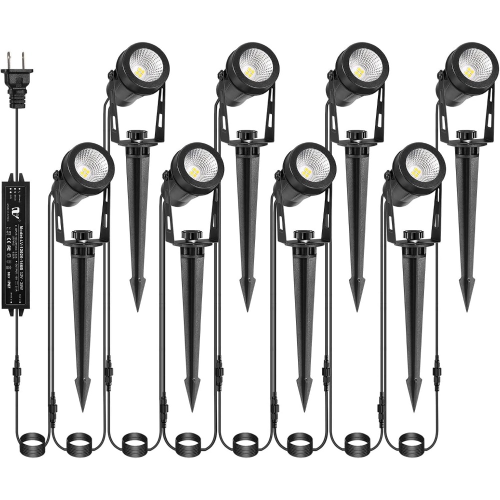 Outdoor Lighting Transformer - 8-Pack Outdoor Spot Lights with Transformers,