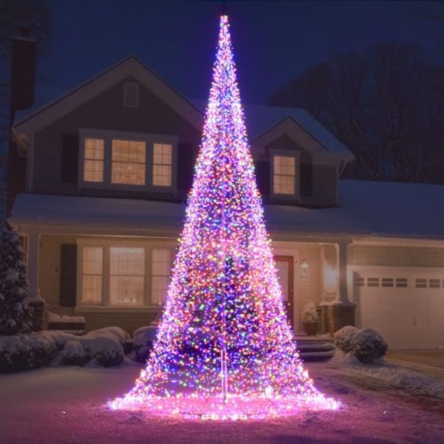 Outdoor Lighting For Christmas - Outdoor Flagpole LED Christmas Tree 33FT