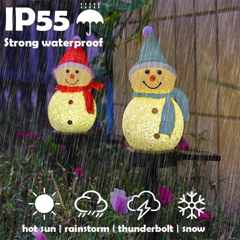 Outdoor Lighting For Christmas - Christmas Snowman Solar Garden Light LED