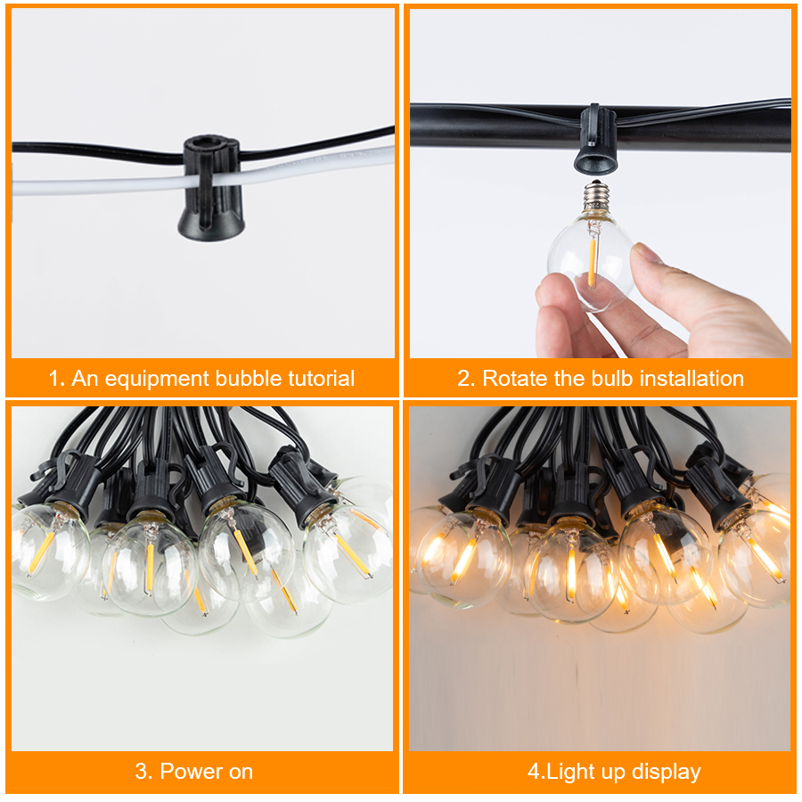 G40 LED Outdoor String Ball Li - Outdoor Lighting For Gazebo review and price