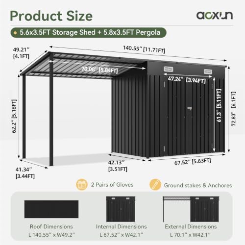 6x4FT Outdoor Storage Shed & H - Outdoor Lighting For Gazebo review and price