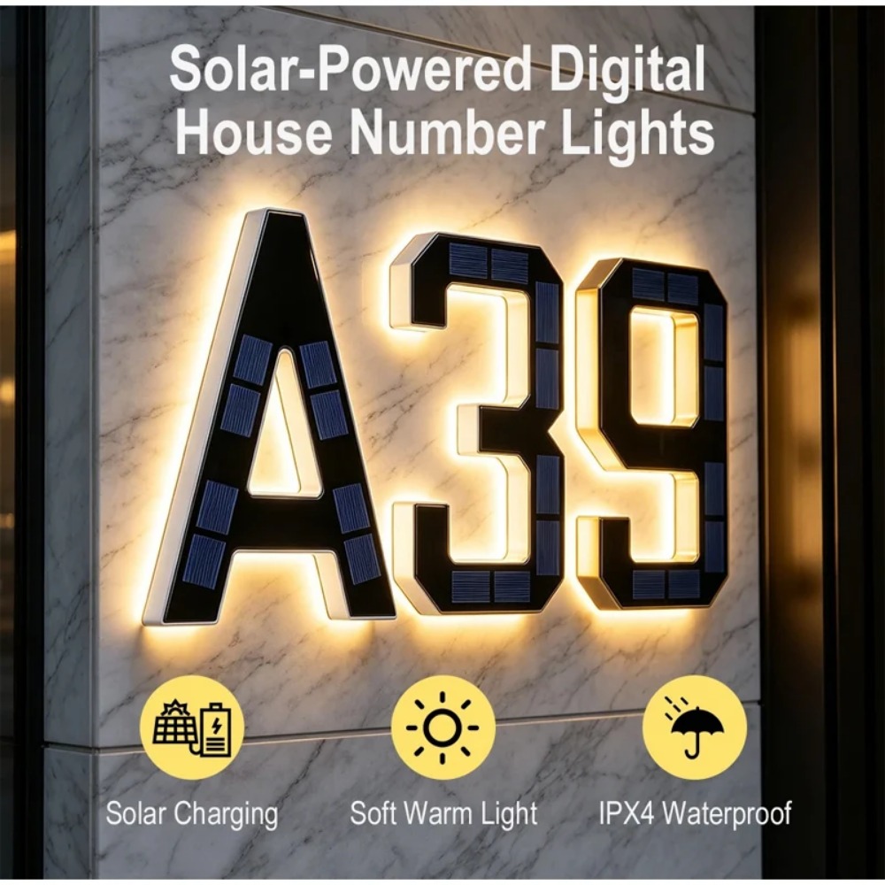 New Solar Address Sign LED Hou - Outdoor Lighting Lux review and price