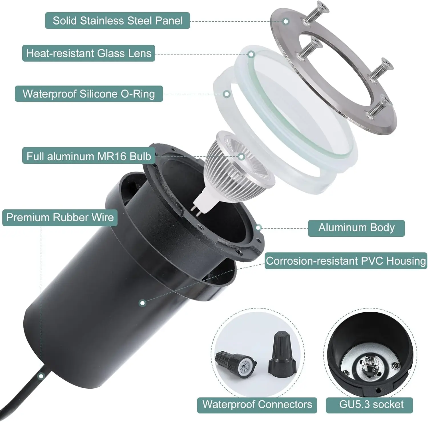 6 Pack 12V Low Voltage Landsca - Outdoor Lighting Underground Wiring review and price