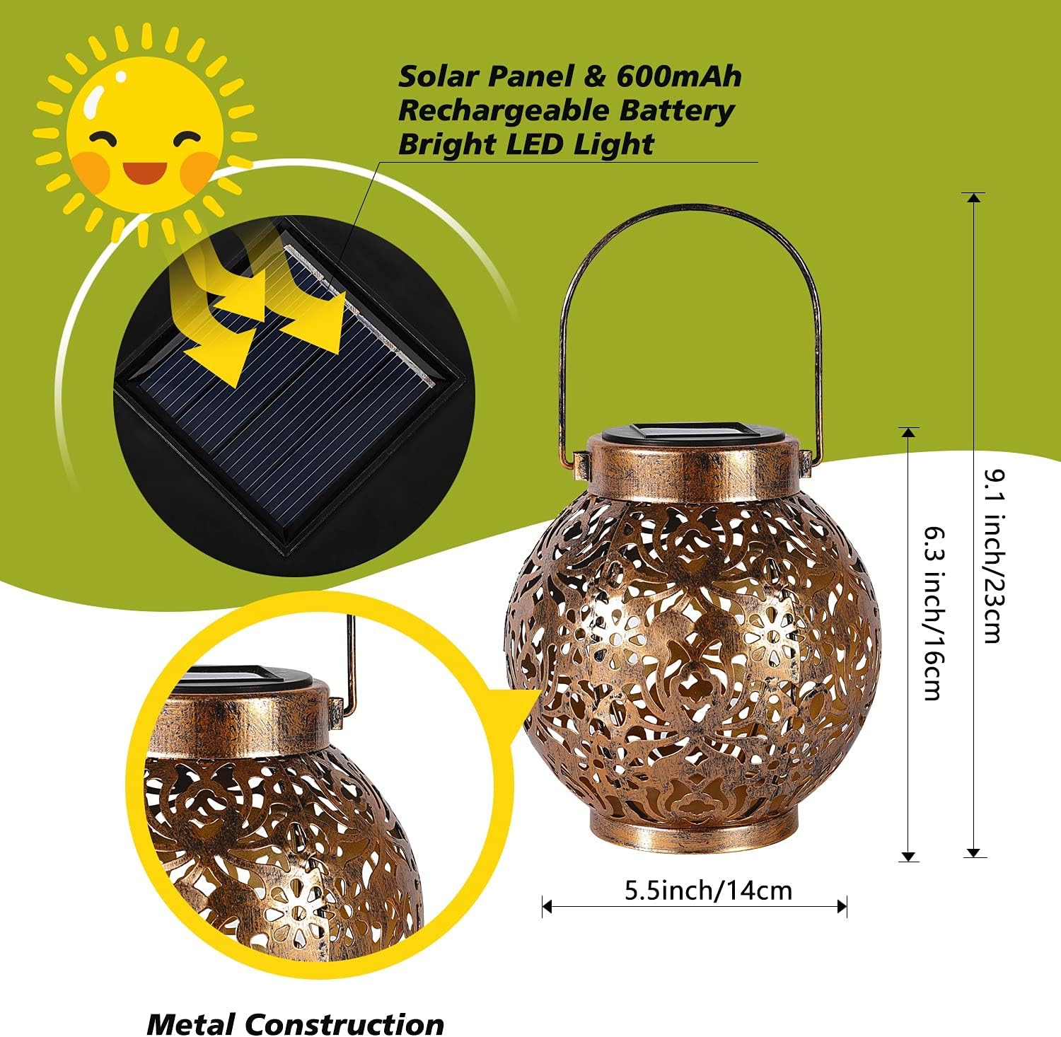 1-6PCS Moroccan Solar Lanterns - Outdoor Lighting For Gazebo review and price