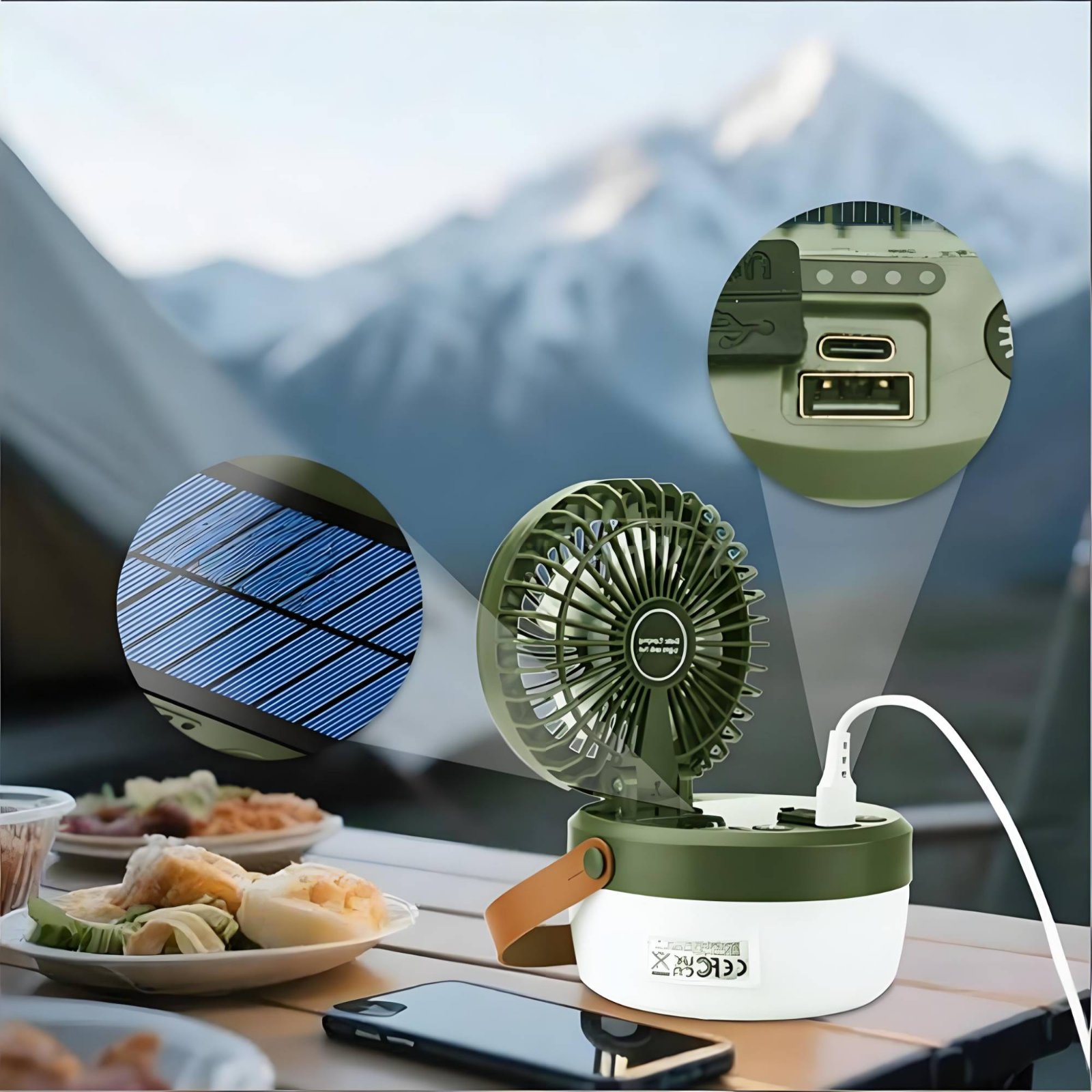 Solar Camping Fan Lantern Fold - Outdoor Lighting Design review and price