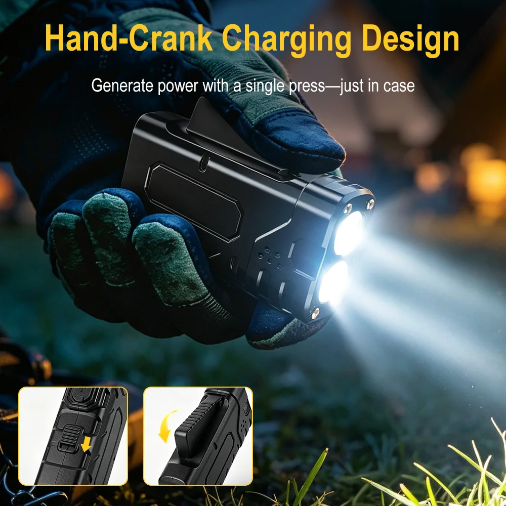 BORUIiT Hand Crank EDC LED Fla - Outdoor Lighting Types review and price