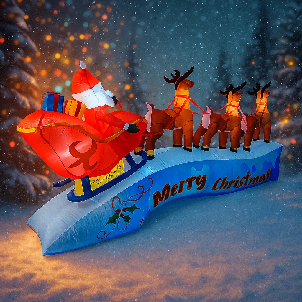 11.8FT Santa Claus Reindeer Sl - Outdoor Lighting For Christmas review and price