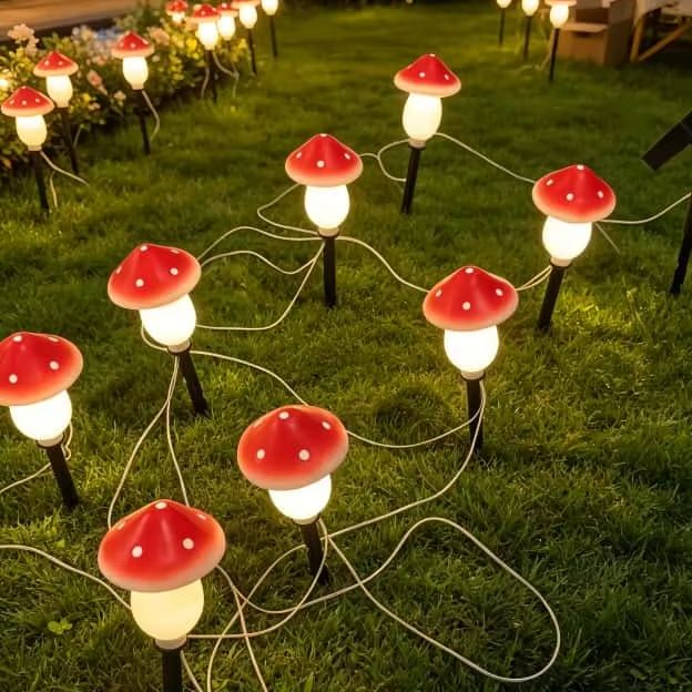 Solar Mushroom String Lights W - Outdoor Lighting For Christmas review and price